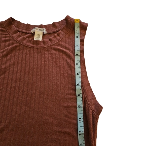 Bozzolo Women's Ribbed Sleevless Bodysuit,Burnt Orange, Small - Picture 9 of 12